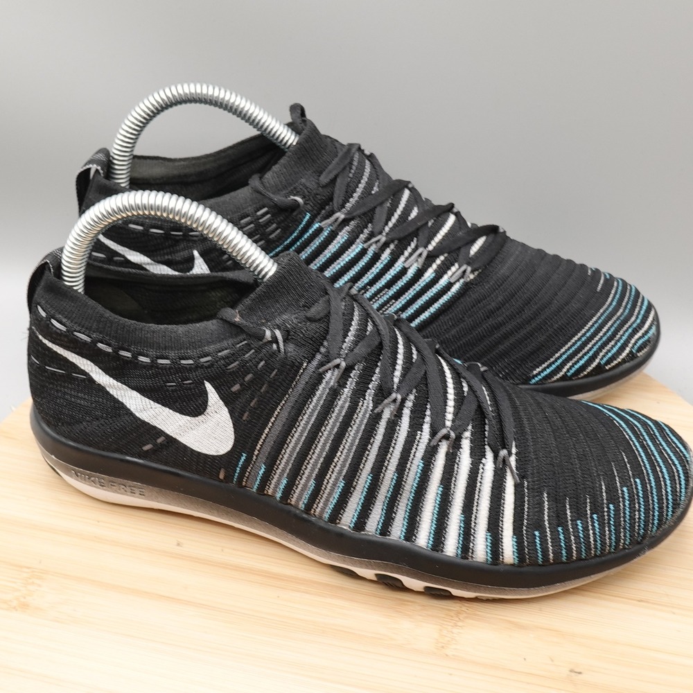 Nike Shoes Womens 8 Free TR Focus Flyknit Training Black White 833410-001 Flaw - Picture 4 of 10